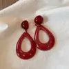 Mesmo Estilo de Zhong Chuxi Retrô Estilo Hong Kong Brincos Vermelhos de Âncora Brincos Pendentes Vazados Femininos Design de Nicho Brincos Exagerados