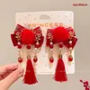 Presilhas de Cabelo Festivas Vermelhas de Ano Novo Laço Acessórios de Cabelo de Ano Novo Estilo Antigo Adereços de Cabeça Estilo Chinês Meninas Grampos de Cabelo Hanfu