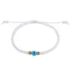 Pulsera Nueva de Cristal para Arroz Tejida a Mano Ojo del Diablo con Cuentas de Ojo Esmaltado para Mujeres