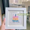 Marco de Foto Especial para Barra de Óleo 15x 15cm Cuadrado Blanco de Madera Colgante de Escritorio Simple ins