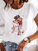 Camiseta blanca de manga corta con cuello redondo y estampado de personalidad de mamá para mujer, comercio exterior transfronterizo, deseo/ebay Amazon
