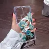 Estuche Pintado de Flor de Loto de Venta Caliente en Comercio Exterior Adecuado para Samsung S23 Estilo Pintura al Óleo Transparente Anti-Caídas Estuche Protector S24 Estuche Magnético para Teléfono