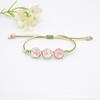 Nuevo pulsera de cuentas de vidrio con encaje de flor real, pulsera de gema del tiempo con flor seca estrellada, regalo para pareja, estudiante, mujer