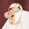 Anillo Hueco con Incrustaciones de Circonita en Forma de Hoja y Gota de Agua, Nuevo Estilo 2026, Anillo de Cobre Puro Versátil de Alta Gama para Mujer, Joyería al por Mayor
