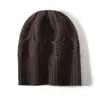 Gorro de cachemira con pliegues 2026 Otoño/Invierno Nuevo para Mujer de Alta Gama Color Sólido Cálido para Exteriores Moda Casual Gorro de Punto