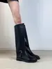 2026 Nuevas Botas Largas de Moda para Mujer Otoño/Invierno Elegantes Simples Puntera Redonda Correa con Hebilla Adelgazantes Estilo Caballero
