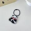 Llavero acrílico de panda con cadena de cuentas de doble capa, soporte de animación, colgante de dibujos animados, llavero periférico, anillo