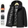 Chaqueta de plumón para hombre 2026 Invierno, Con capucha, Forro desmontable, Multifuncional para hombres de mediana edad de negocios, Abrigo cálido casual para exteriores