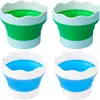 Lavador de Plumas Plegable Cubo Retráctil de Silicona Portátil Pequeño Lavador de Plumas para Niños Cubo Lavador Multifuncional para Plumas de Arte