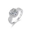 Anillo de moissanita brillante nuevo transfronterizo plata S925 totalmente engastado diamante de color anillo de boda femenino moda simple regalo del Día de San Valentín chino