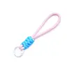 Colgante Llavero de Cuerda Trenzada de Nylon Anudada Bloque de Color Correa Corta para Teléfono Desmontable Accesorio de Correa Colgante Anti-Pérdida