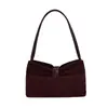 Bolsos Otoño Invierno Estilo Maillard Para Viajar Suede Felpa Bolso de Hombro Único Bolso de Axila Sensación de Alta Gama Bolso Tote Retro Esmerilado Mujer