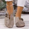 Zapatos planos casuales de talla grande para mujer, versátiles, estilo europeo y americano, nuevos mocasines bajos de punta redonda para primavera y otoño