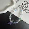 Nuevo Cordón Morado Transparente con Forma de Cola de Pez, Corazón y Estrella de Mar para Teléfono Móvil para Mujeres, Colgante Llavero para Bolso, Regalo