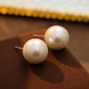 Pendientes de perlas nuevos de plata S999 para mujer, sencillos y de alta gama, con cuentas elegantes de celebridades de Internet, joyería para las orejas que combina con todo.