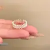 Anillo Cepillado con Encaje Hueco de Amor Diseño de Nicho para Mujer Anillo para Dedo Índice Anillo de Lujo Ligero