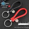 Criativo Simples Artesanal Corda de Couro Tecido Chaveiro Do Carro Negrito Prático Cintura Pendurado Casal Bolsa Pendurado Chaveiro