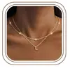 El Nuevo Set de Tres Piezas de Collar de 26 Letras Transfronterizo de Amazon es Moderno y Elegante, Cadena de Clavícula Multicapa, Versátil para el Uso Diario