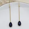 Pendientes de Cristal con Forma de Gota de Agua Estilo Antiguo Hanfu, Pendientes Largos y Cortos con Borlas Super Hada, Pendientes a Juego para Qipao y Trajes Tradicionales
