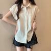 Foto Real de Camisas para Verano 2025, Nuevo Estilo de Moda, Sensación de Alta Gama, Súper Elegantes, Versátiles, Camisas sin Mangas de Corte Holgado para Mujer
