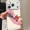 Diseño de Conejo con Recubrimiento en Polvo Adecuado para Funda de Teléfono Apple 17Pro, iPhone 16Pm Textura de Cuero, 1514Plus Material de Piel de Cordero