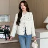 Chaqueta colorida de lunares estilo Chanel, moderna y a la moda, chaqueta corta versátil, blanco roto, otro ante