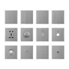 Panel de enchufe de interruptor universal multi-cinco orificios USB para pared doméstica, tipo 86, gris, plano, ultra-delgado, una apertura, control único