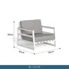 Sofá de Cuerda para Ocio al Aire Libre Aleación de Aluminio Jardín Patio Exterior Impermeable Protección Solar Sofá de Sala de Modelos Combinación con Mesa de Café