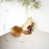 Decoração de Natal Nova Transfronteiriça Pingente de Esquilo Artificial Coreano Decoração de Árvore de Natal Layout de Cena Criativo