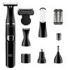 Modelador Multifuncional de Barba Aparador de Pelos Corporais Masculinos Barbeador Facial Ajustável Lâmina Dupla Barbear Elétrico