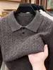 Suéter Casual Clásico de Punto Trenzado para Hombre 2026 Otoño/Invierno Nuevo Estilo Estilo Old Money Cuello Solapa Manga Larga Tejido Grueso Cálido