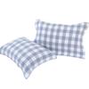 Toalla de Almohada de Gasa de Algodón Estilo Japonés Estampado a Cuadros Toalla de Almohada Algodón Lavado Plisada Suave y Cómoda Bordada Bufanda Simple para la Cabeza