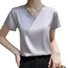 Transfronterizo 2025 Manga Corta Verano para Mujer Holgado Color Sólido Moda Suéter Top Holgado de Manga Corta Camiseta sin Mangas Verano