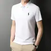 Camiseta de Algodón Bordada de Alta Gama Camisa Polo para Hombre Manga Corta Verano Nuevo Casual de Negocios Transpirable que Absorbe el Sudor Top