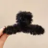 Atmósfera de Otoño e Invierno Pinza para el Cabello de Tamaño Mediano Elegante Versátil para la Parte Posterior de la Cabeza Recogido Pinza de Tiburón Alta Apariencia Pinza de Garra de Felpa Accesorios para el Cabello