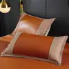 Verano Fresco Verano Colchoneta Funda de Almohada Almohadilla para Almohada para Adulto Colchoneta de Ratán Cubierta para Núcleo de Almohada Funda de Almohada Fresca Individual Dos Pares