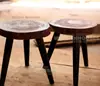 Taburete Creativo de Madera Maciza con Forma de Flor Mueble Taburete Sencillo de Tronco de Madera Taburete Pequeño Macetero para Balcón Banco de Mesita de Noche para Flores