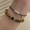 Pulsera de Sándalo Verde de Moda Simple Nuevo Chino Buena Suerte Koi Pulsera Tejida Antigua para Mujer Joyería de Diseño Nicho 2024