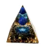 Ornamento de pirâmide de cristal natural 5cm com pedrinhas de resina, artesanato e presentes fornecidos diretamente pelo fabricante
