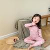Emo Beibei Ambb Roupa íntima infantil Terno Masculino e Feminino Desenho animado Roupas para casa Estilo coreano Puxar Moldura de lã Pijama escovado