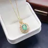Colgante de Esmeralda Natural Transfronterizo Accesorios para Mujer Nicho de Alta Gama Joyería de Plata 925 6*8 Joyería de Lujo Venta Directa de Fábrica