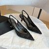 699-206 Temperamento Paetê Pontiagudo Salto Alto Sapatos Solteiros Europeus e Americanos Primavera Novos Sapatos de Salto Alto Ginky