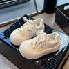 Zapatos Deportivos Casuales para Niñas Primavera y Otoño 2025 Nuevos Zapatos de Lona de Cuero para Niños Medianos y Grandes Ligeros Zapatos Blancos de Suela Suave