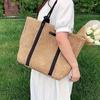 2025 Nueva Bolsa de Paja Moda Bolso de Viaje Diario para Mujer Más Fácil de Combinar Bolso de Hombro Bolso Tote de Gran Capacidad Bolso Tejido a Mano