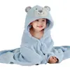 Toalha de Banho Poncho Infantil Pode Ser Usada e Enrolada, Toalha de Banho com Capuz para Recém-Nascidos, Roupão de Banho com Capuz Absorvente de Desenho Animado em Fleece Coral para Natação