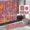 Serie de Flores de Amazon Impresión Digital Poliéster Impermeable y Resistente al Moho Cortina de Ducha Juego de Cuatro Piezas Nuevo Producto del Fabricante para Separación de Seco y Húmedo