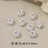 Cuentas Espaciadoras de Flor de Montaña de Cuatro Hojas Color Plata Grueso Conservación del Color Hechas a Mano Espaciadores de Cuentas DIY Pulsera Collar Accesorios de Joyería Sueltas