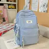 Nueva Mochila Escolar para Estudiante Universitaria Color Sólido Mochila de Gran Capacidad Multicapa Moda Mochila para Estudiante de Secundaria