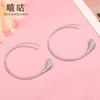 Xi Gu E1350 S925 Pendientes de plata con forma de gancho para la oreja, sencillos y exagerados, para mujer, de uso diario, con forma de triángulo, tendencia geométrica