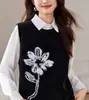 Chaleco de Punto para Mujer 2026 Principios de Primavera Cuello Redondo Estilo Nuevo Primavera y Otoño Sin Mangas Top Camisa Ropa Exterior Elegante Chaleco Gris